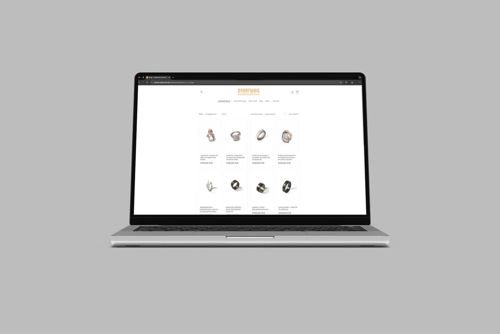 Perschin Grafikdesign Bielefeld Webshop Programmierung Enderweit Schmuckdesign