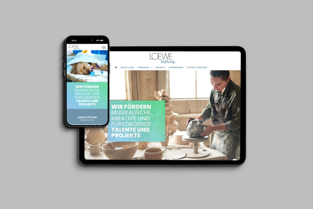 Webdesign LOEWE Stiftung Perschin Grafikdesign Bielefeld