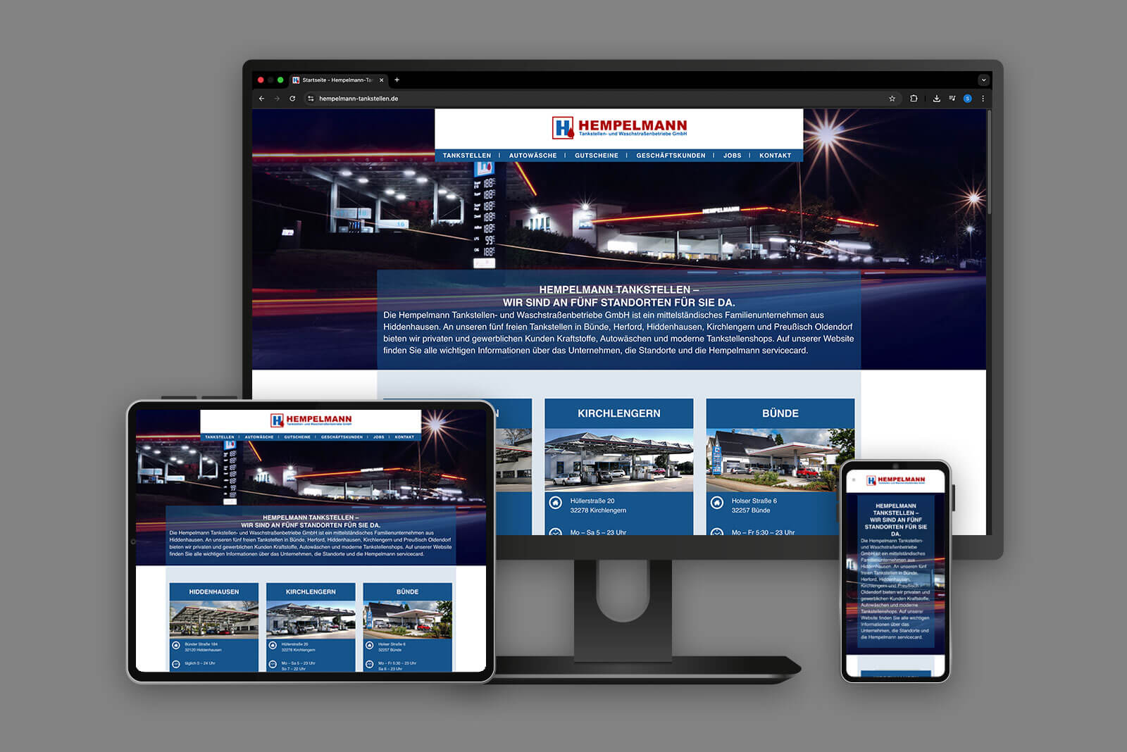 Werbeagentur Bielefeld Herford Spenge Internetseite erstellen-lassen Perschin Grafikdesign Hempelmann Tankstellen